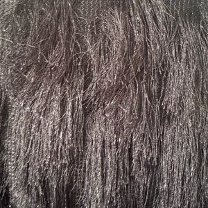 Black Fringe metallic Detail Fabric